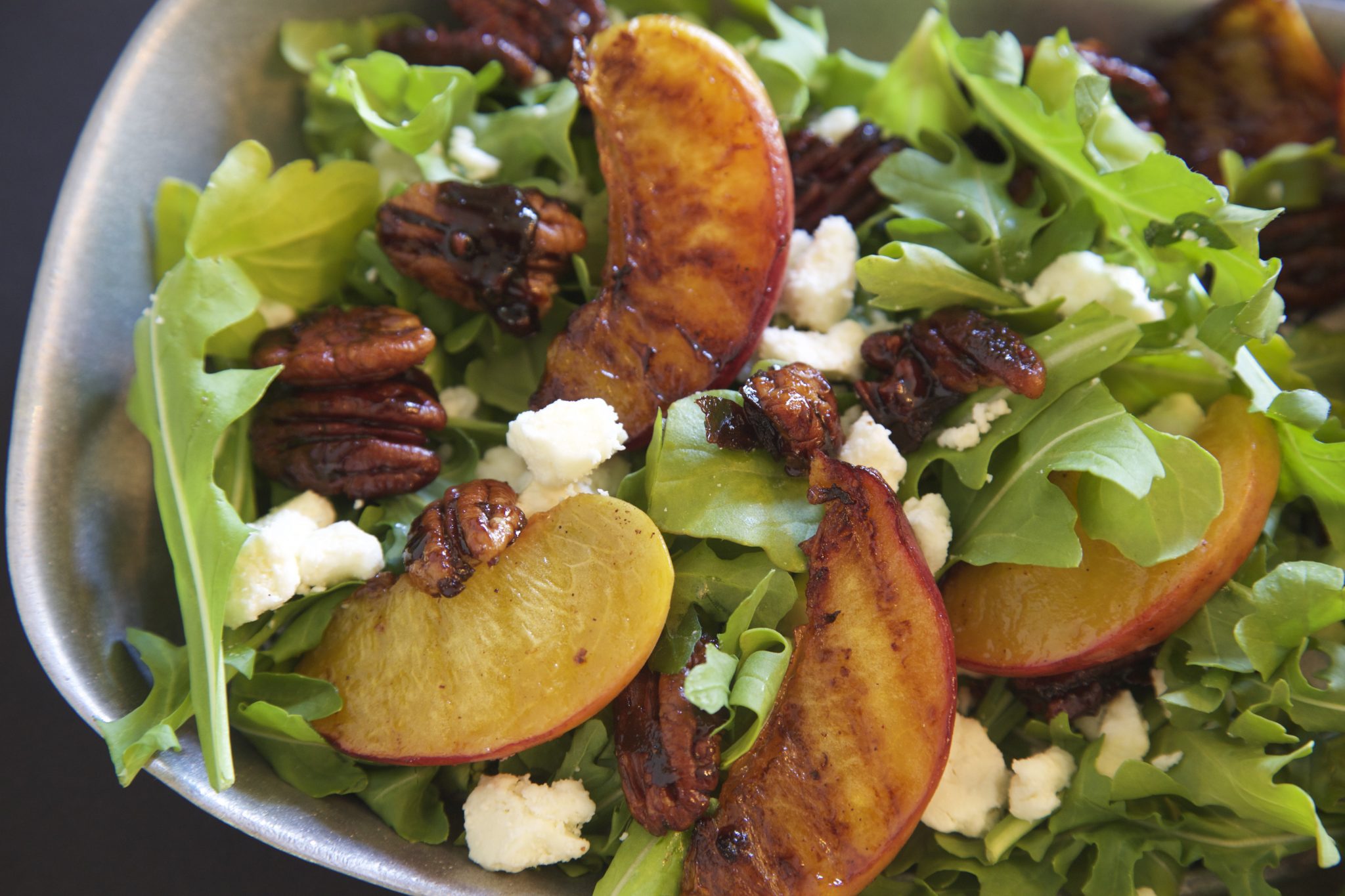 Summer Salad Recipe: Grilled peaches + Candied Pecans | Rockwell